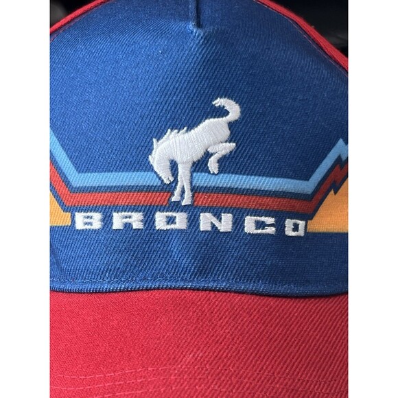 Ford Bronco Red/Blue Retro Baseball Hat  Adjustable Embroidered New without Tags - Picture 2 of 7